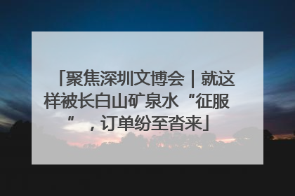 聚焦深圳文博会｜就这样被长白山矿泉水“征服”，订单纷至沓来