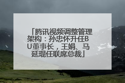 腾讯视频调整管理架构：孙忠怀升任BU董事长，王娟、马延琨任联席总裁