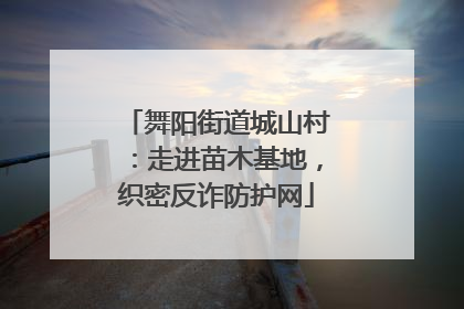 舞阳街道城山村：走进苗木基地，织密反诈防护网