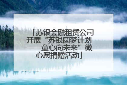苏银金融租赁公司开展“苏银圆梦计划——童心向未来”微心愿捐赠活动