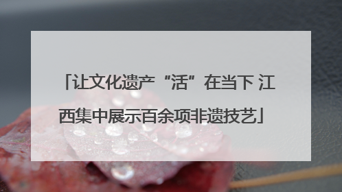 让文化遗产“活”在当下 江西集中展示百余项非遗技艺