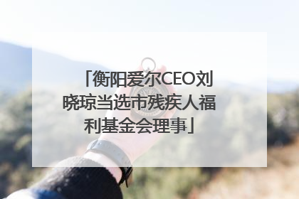 衡阳爱尔CEO刘晓琼当选市残疾人福利基金会理事
