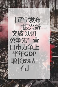 辽宁发布｜“振兴新突破 决胜勇争先”营口市力争上半年GDP增长6%左右