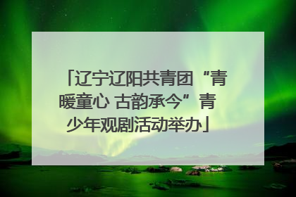 辽宁辽阳共青团“青暖童心 古韵承今”青少年观剧活动举办