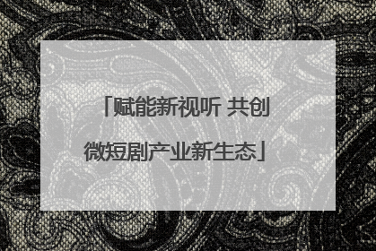 赋能新视听 共创微短剧产业新生态