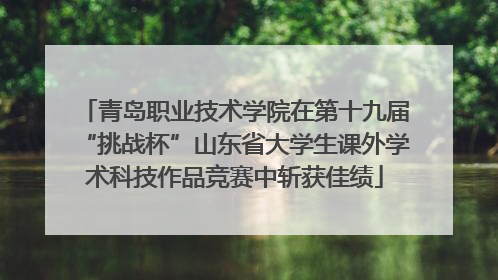 青岛职业技术学院在第十九届“挑战杯”山东省大学生课外学术科技作品竞赛中斩获佳绩