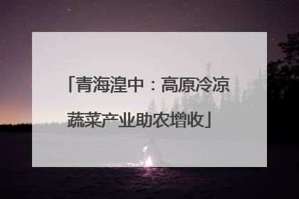 青海湟中：高原冷凉蔬菜产业助农增收