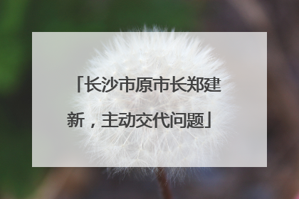 长沙市原市长郑建新，主动交代问题