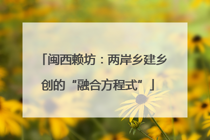 闽西赖坊：两岸乡建乡创的“融合方程式”