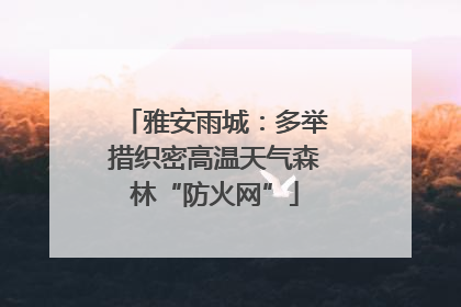 雅安雨城：多举措织密高温天气森林“防火网”