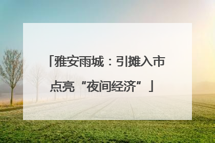雅安雨城：引摊入市 点亮“夜间经济”