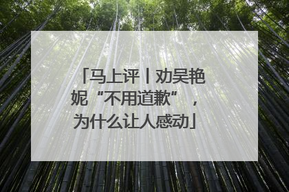 马上评丨劝吴艳妮“不用道歉”，为什么让人感动
