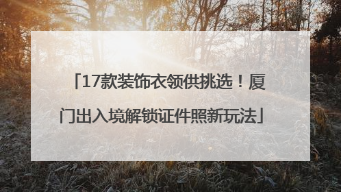 17款装饰衣领供挑选！厦门出入境解锁证件照新玩法