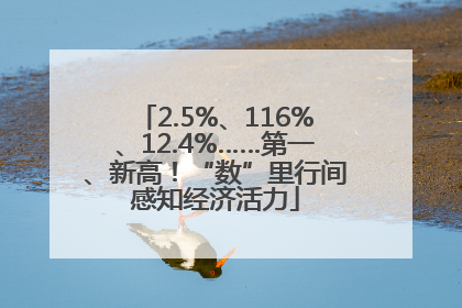 2.5%、116%、12.4%……第一、新高！“数”里行间感知经济活力