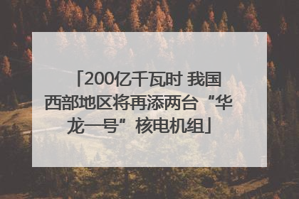 200亿千瓦时 我国西部地区将再添两台“华龙一号”核电机组
