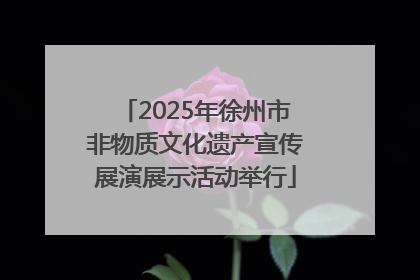 2025年徐州市非物质文化遗产宣传展演展示活动举行