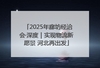 2025年廊坊经洽会·深度｜实现物流新愿景 河北再出发