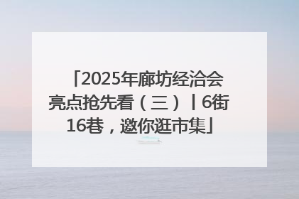 2025年廊坊经洽会亮点抢先看（三）丨6街16巷，邀你逛市集