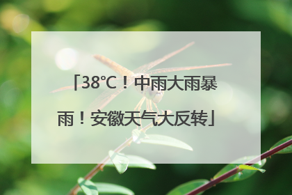 38℃！中雨大雨暴雨！安徽天气大反转