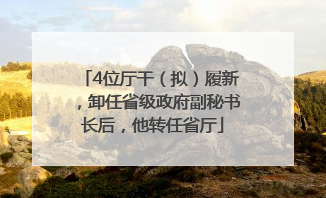 4位厅干（拟）履新，卸任省级政府副秘书长后，他转任省厅