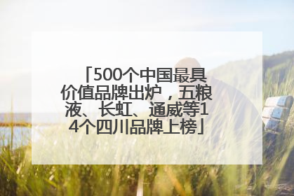 500个中国最具价值品牌出炉，五粮液、长虹、通威等14个四川品牌上榜